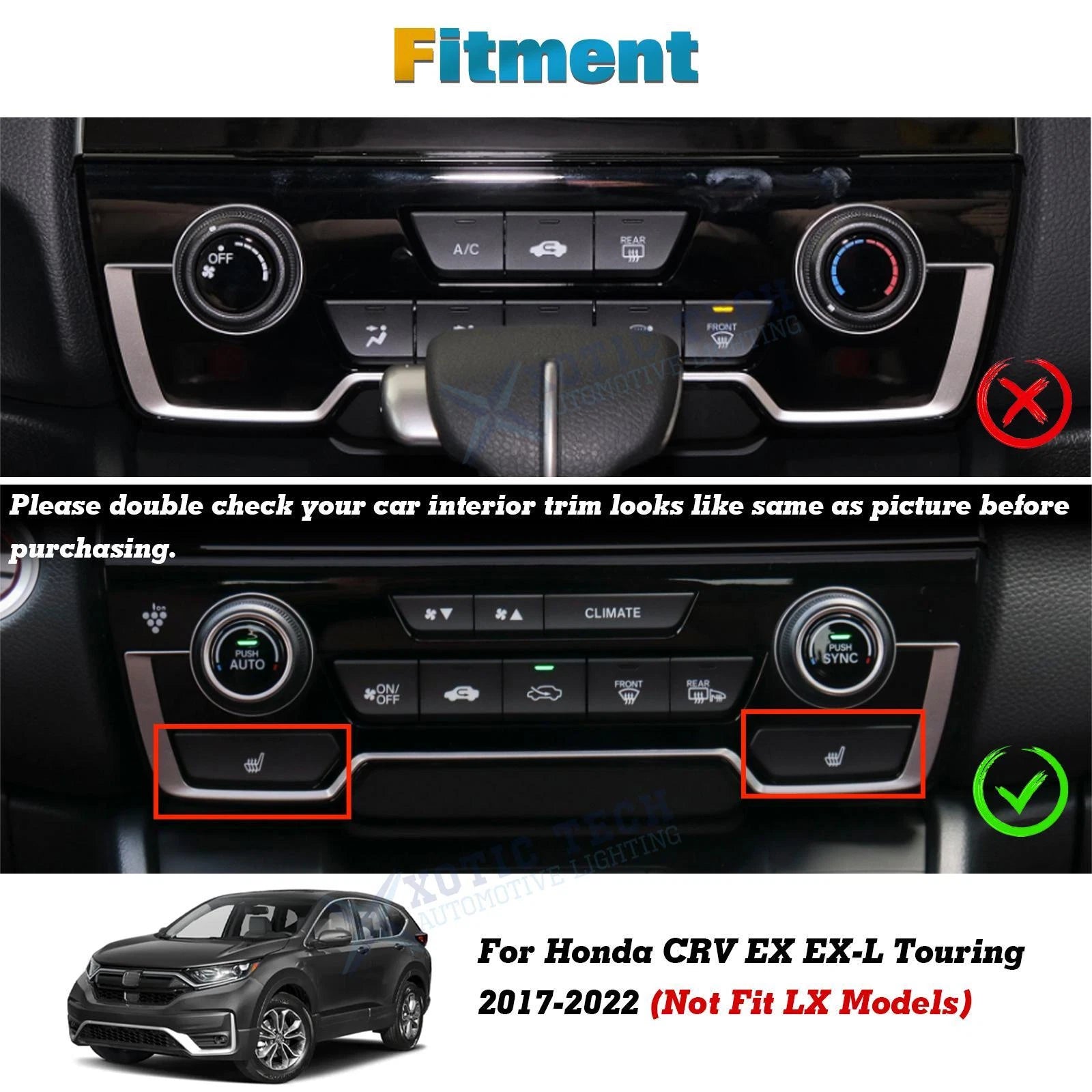 Carbon Fiber Look Gear Shift Console CD Panel Trim for Honda CR-V (2017-2022)