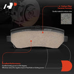 Set of 4 Rear Ceramic Brake Pads for Ford Mustang (2015–2021)