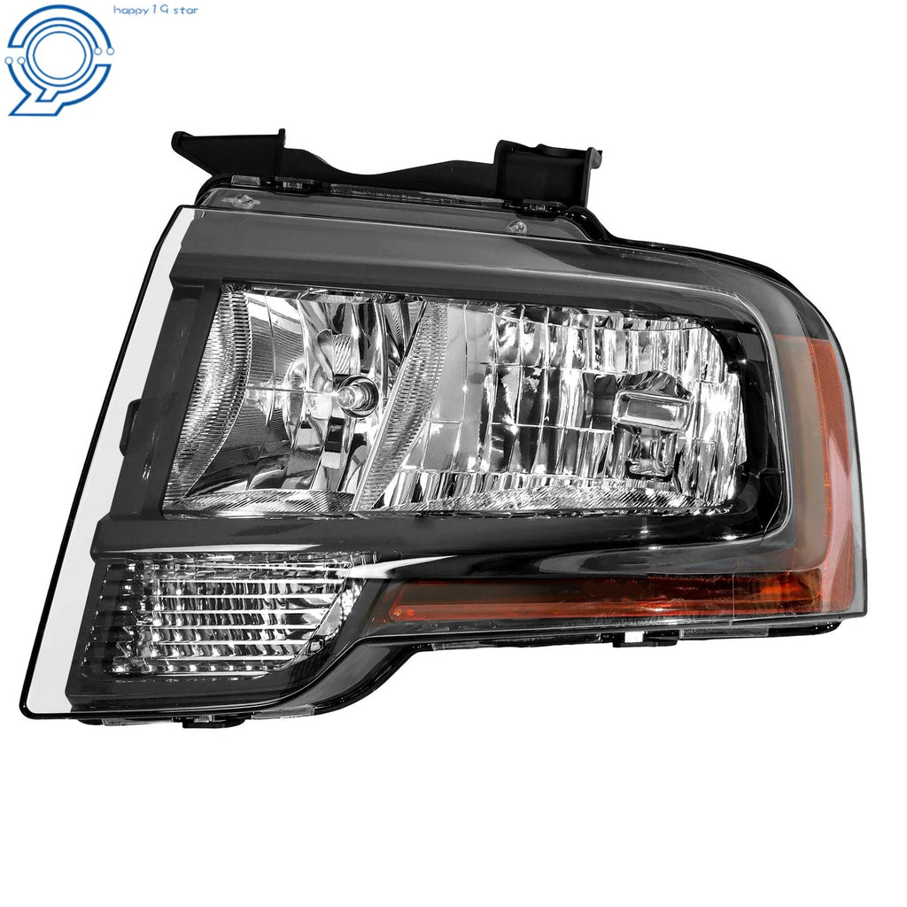 Set of 2 Left Halogen Headlights for Ford Expedition (2015-2017) Black