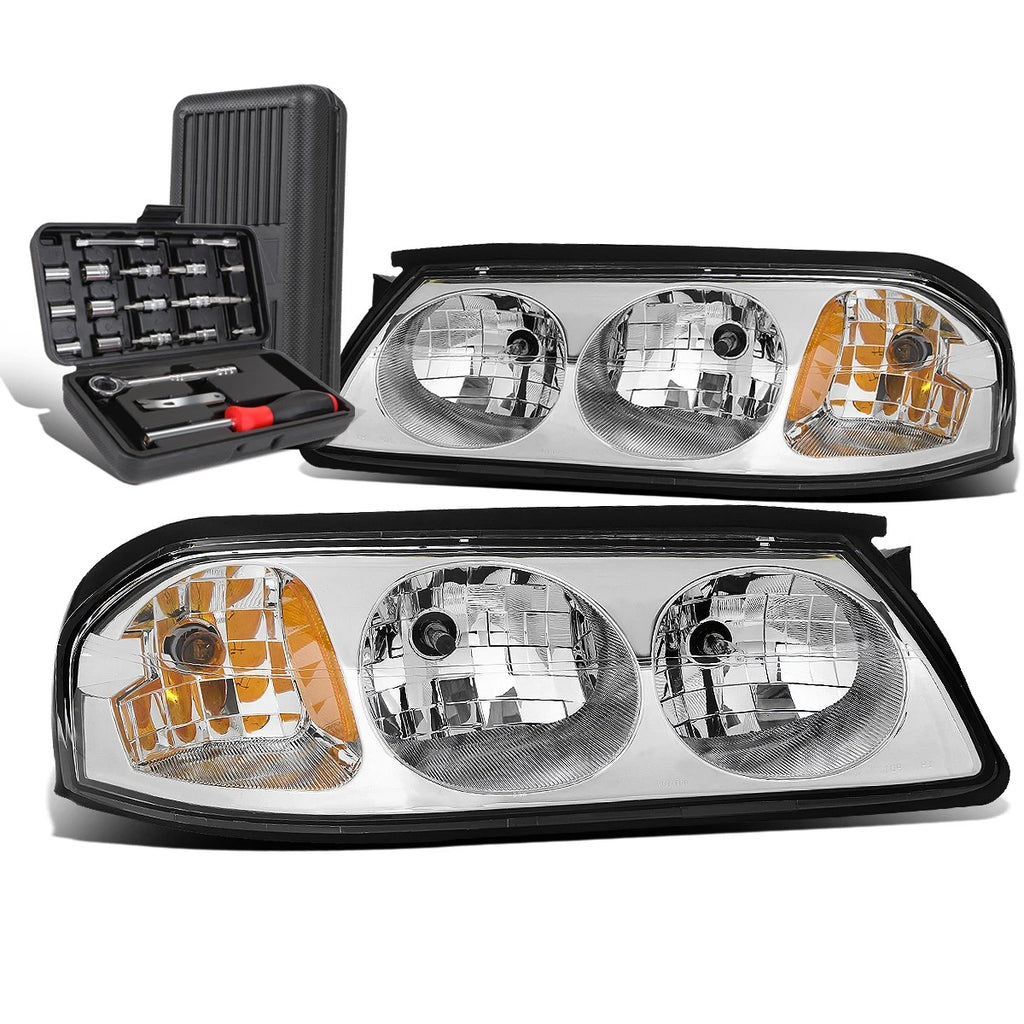 Pair of Chrome Amber Side Turn Signal Lights for Chevy Impala (2000–2005)