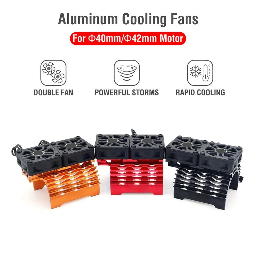 Dual-Fan Heatsink Carbon Fiber Shroud for Motor Cooling Kit