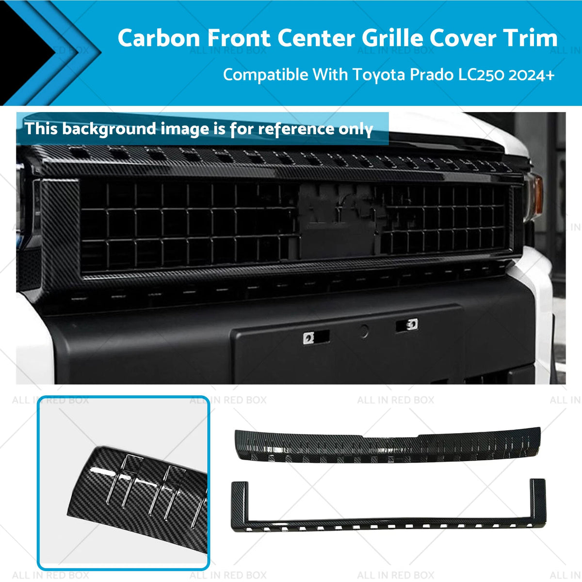 Carbon Fiber Front Center Grille Cover for Toyota Prado LC250 (2023–2023)