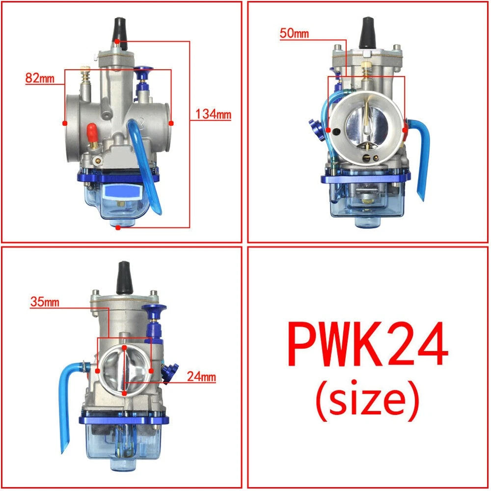 24mm Carburetor for Motorcycle ATV UTV (PWK24, 50-125cc)