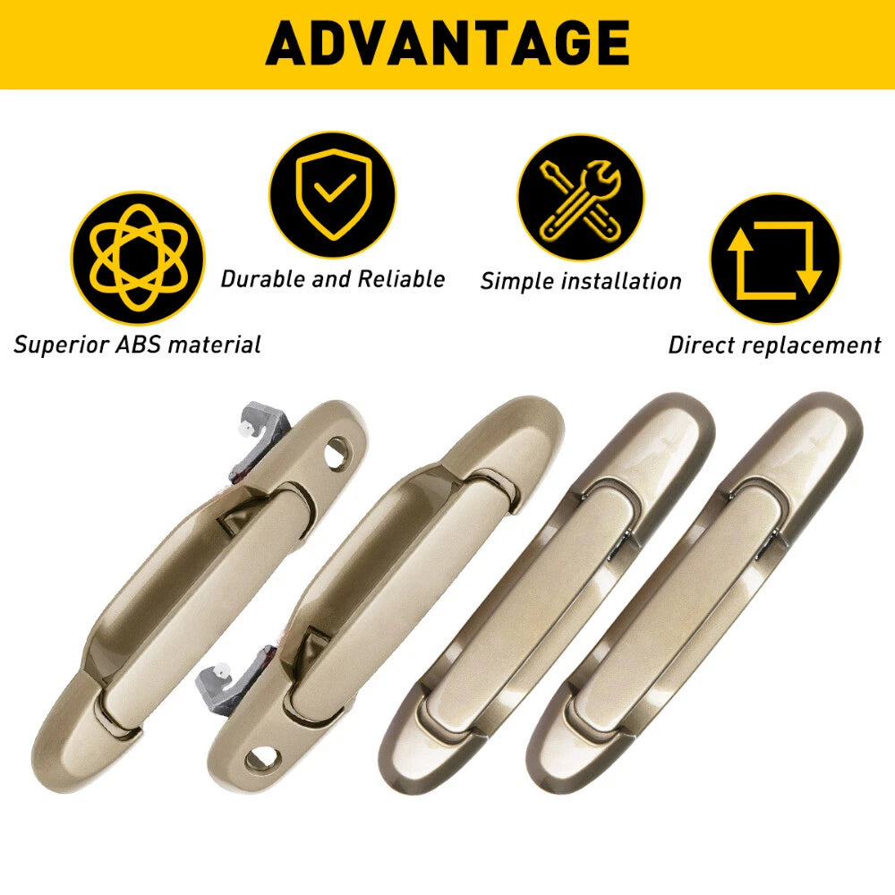 Set of 4 Exterior Door Handles for Toyota Sienna (1998–2003)