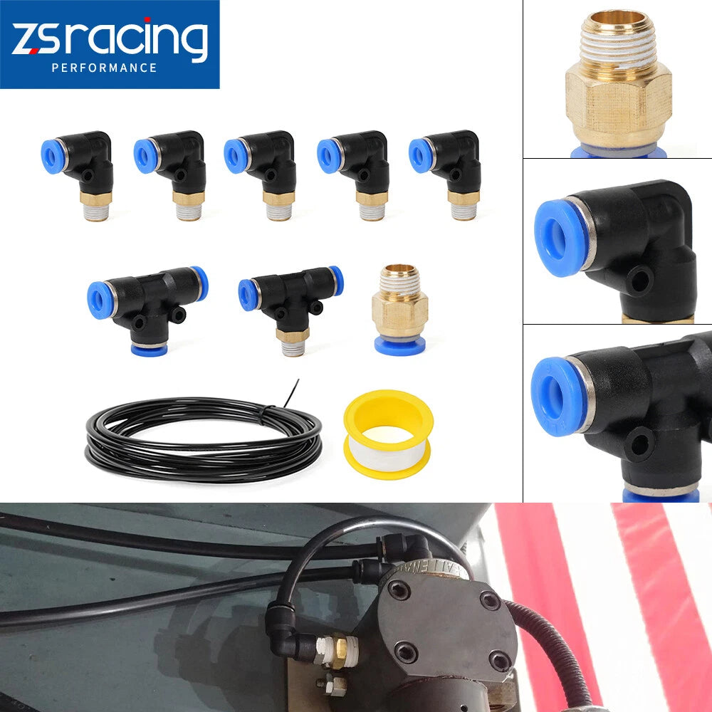 10PC Air Hose Pipe Tube Kit for Push to Connect Fittings