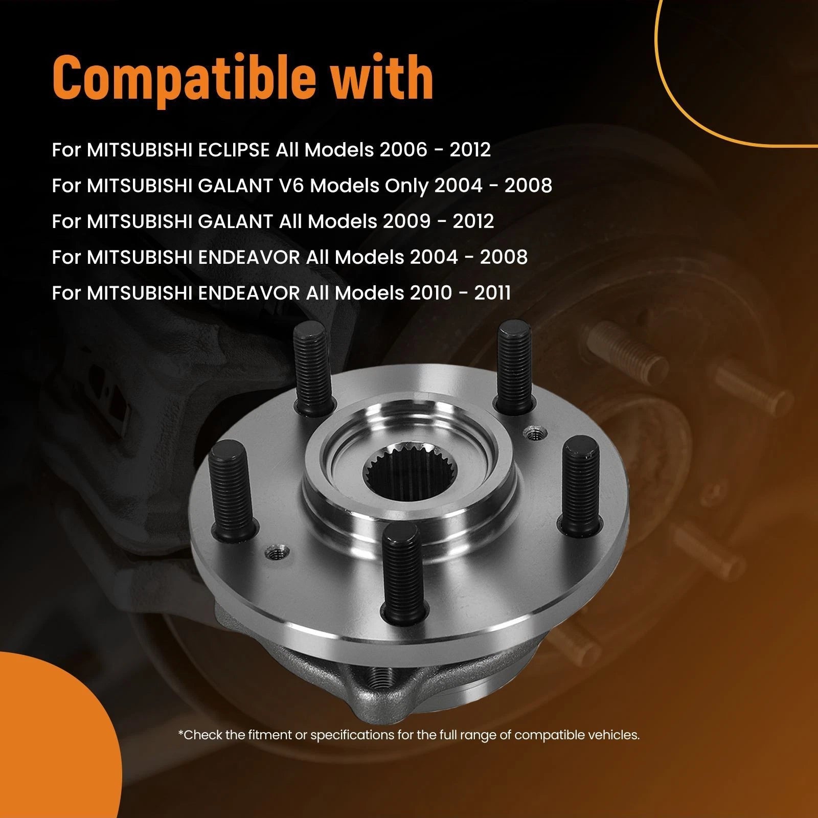 Front Wheel Bearing Hub Assembly for Mitsubishi Endeavor (2004–2011) HA590108