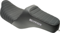 SLYFOX Highnoon Seat for FLH/FLT (2008–2024) - Vinyl, Classic Stitch, Silver Logo