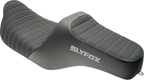 SLYFOX Highnoon Seat for FLH/FLT (2008–2024) - Vinyl, Classic Stitch, Silver Logo