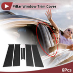 Door Pillar Window Trim for Chevrolet Aveo Sedan (2011–2014) Black Carbon Fiber