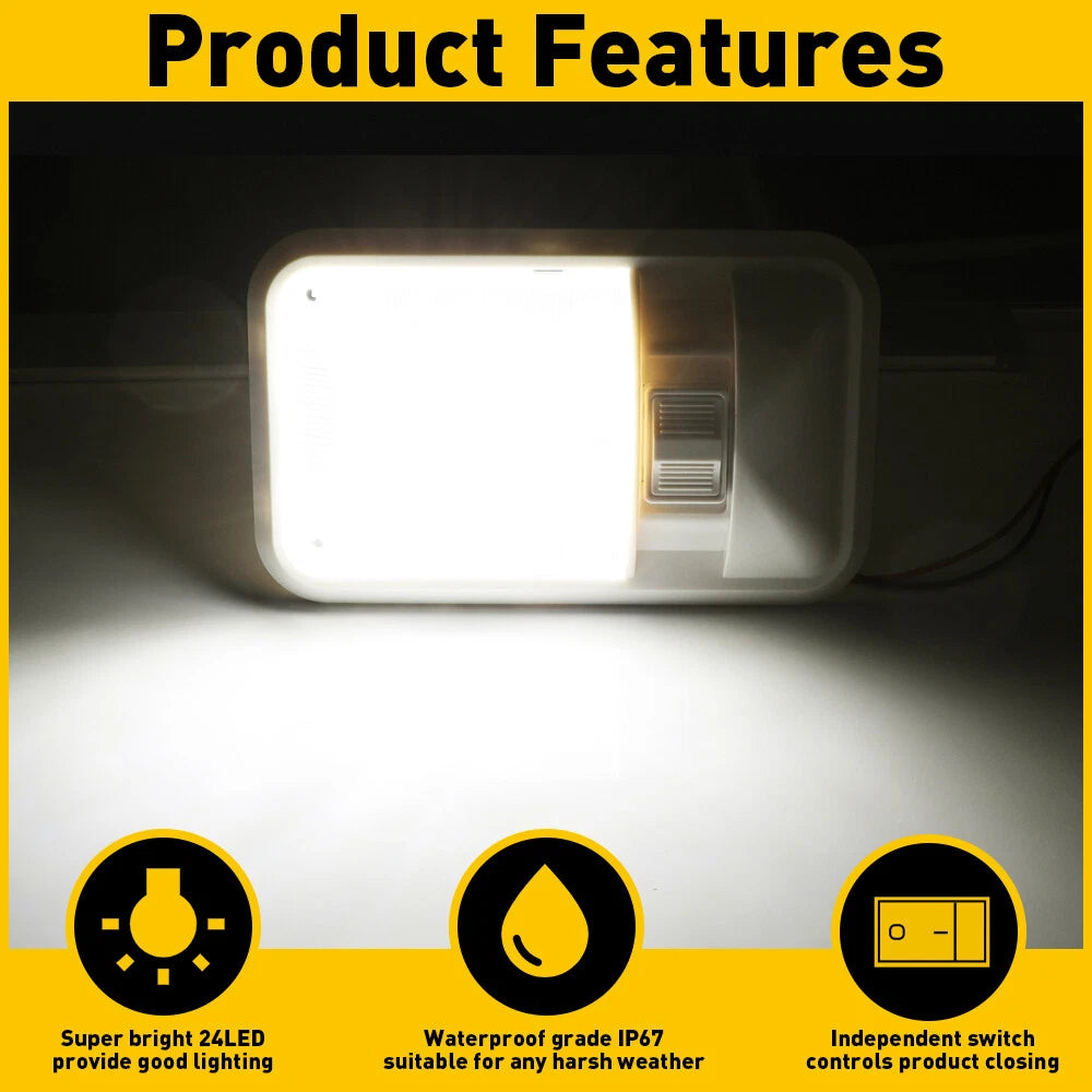 2X 12V LED Ceiling Dome Light for RV Trailer Camper