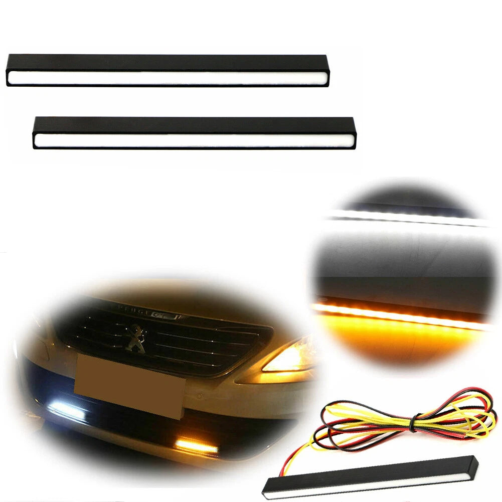 2X LED Switchback White/Amber Fog Lamps for Daytime Running