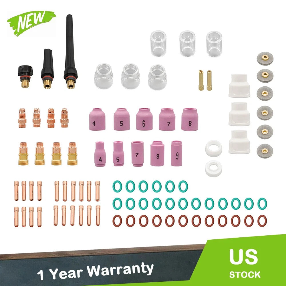 90Pcs WP-17/18/26 TIG Welding Torch Gas Lens Glass Cup Kit for