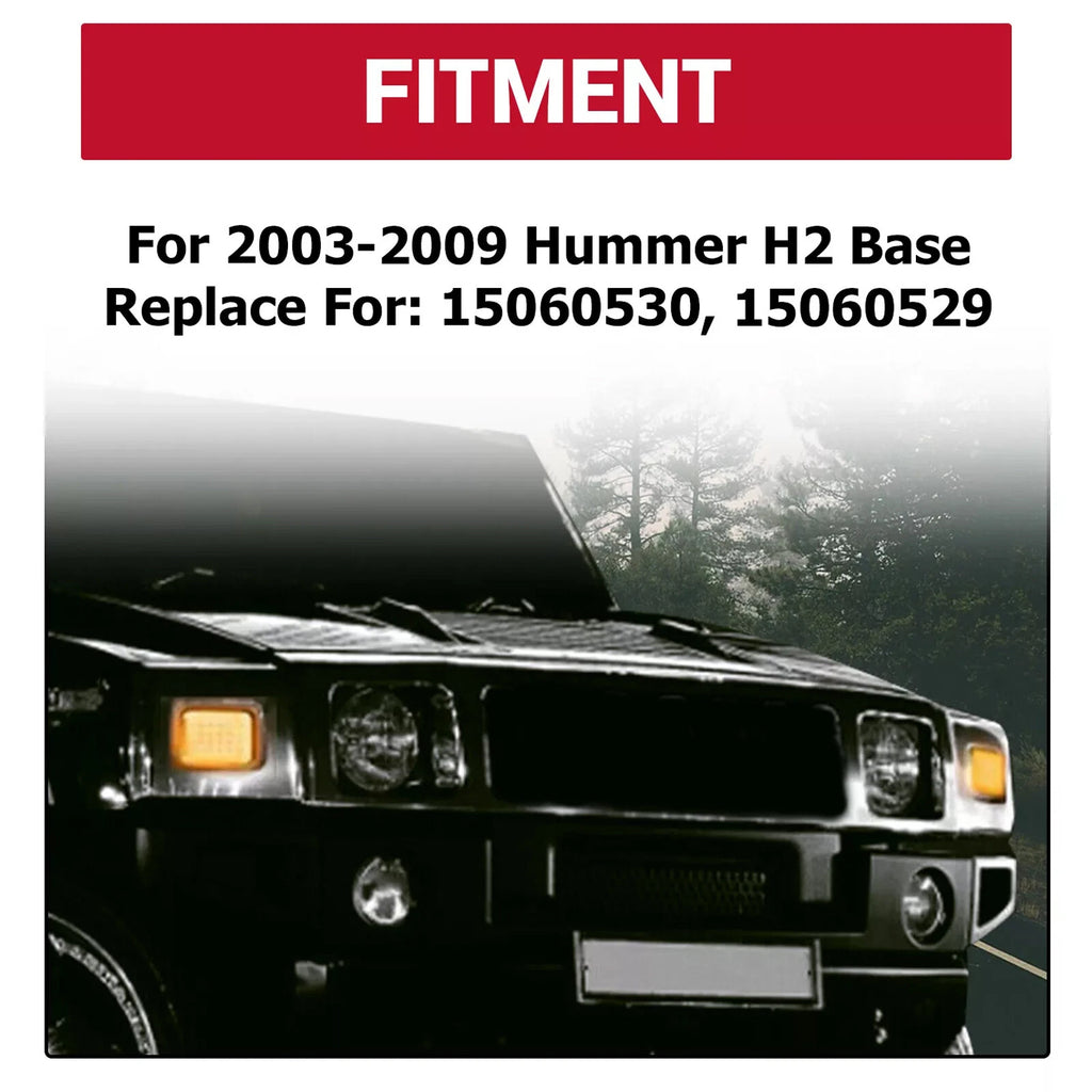 Smoked Amber LED Corner Turn Signal Lights for Hummer H2 (2003-2009)