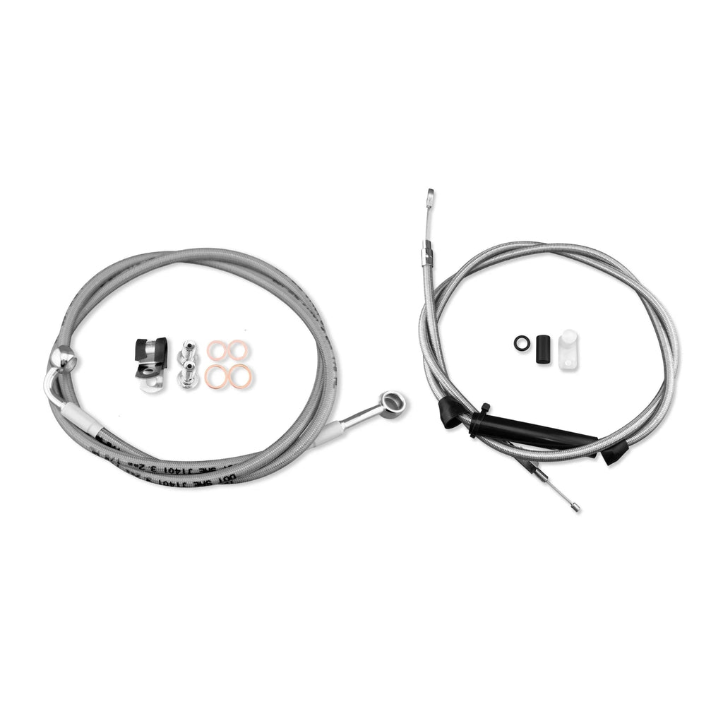 16" Chrome Brake Line Kit for Harley Softail (2016–2017) No ABS