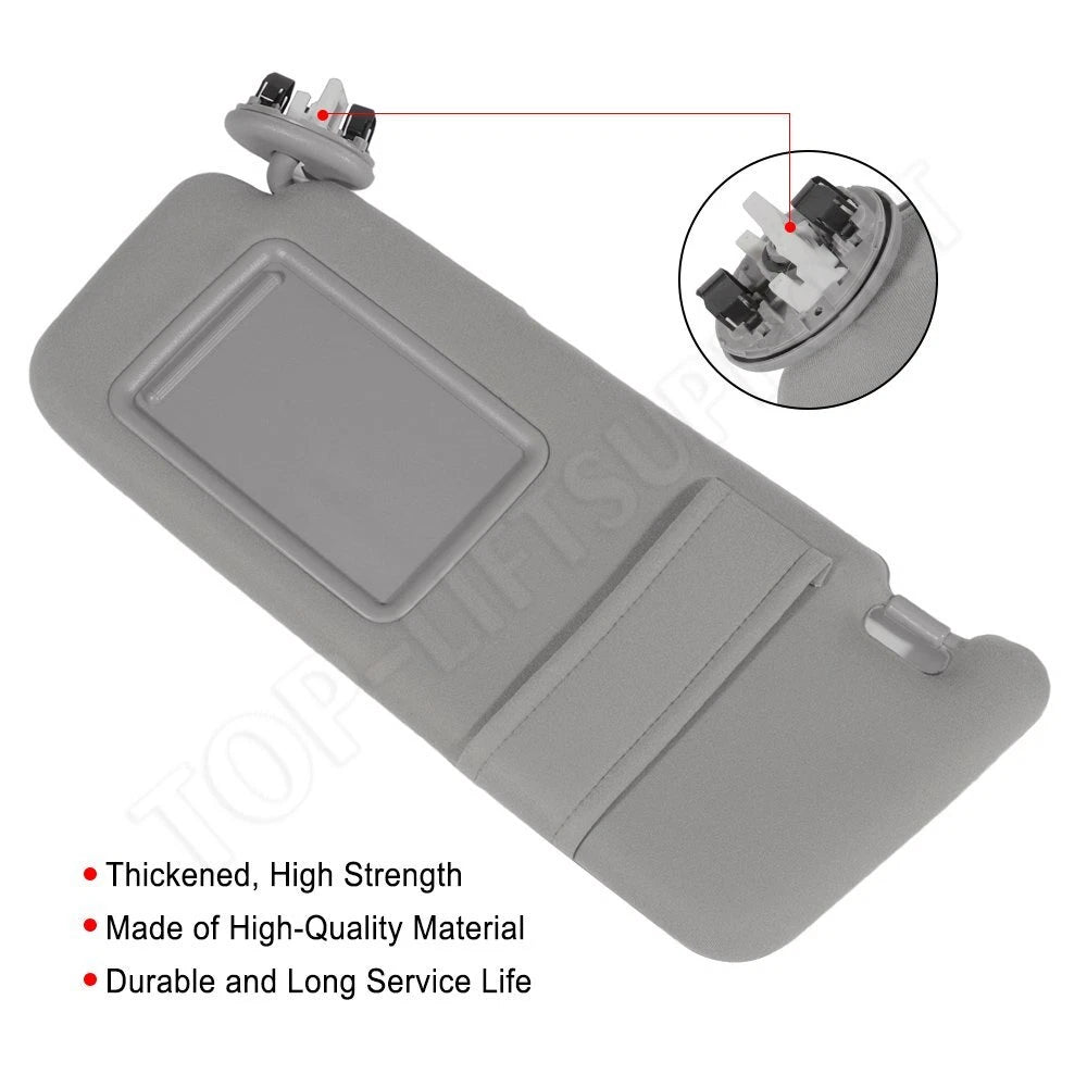 Left Driver Side Sun Visor for Toyota Camry (2007–2011) W/Sunroof Light Gray