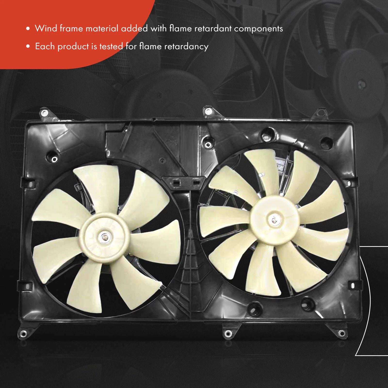 Dual Cooling Fan Assembly with Shroud for Toyota Highlander (2001–2003)