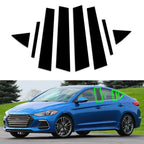 8x Glossy Black Door Trim Window Pillar Posts for Hyundai Elantra (2017-2020)