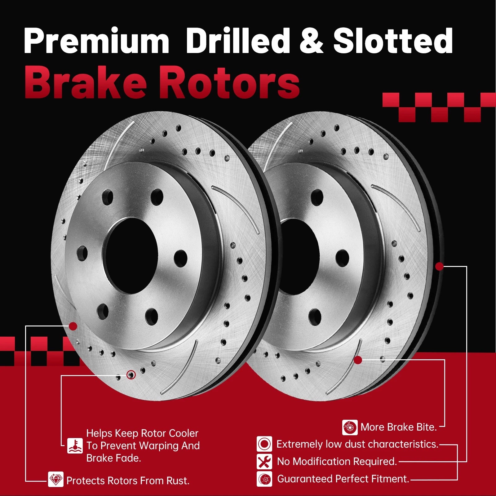 Front Brake Rotors & Pads for Ford Focus, Volvo C30, S40 (10.94 inch)