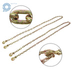 Set of 2 G80 Tie Down Tow Chains with Hooks for Heavy-Duty Use