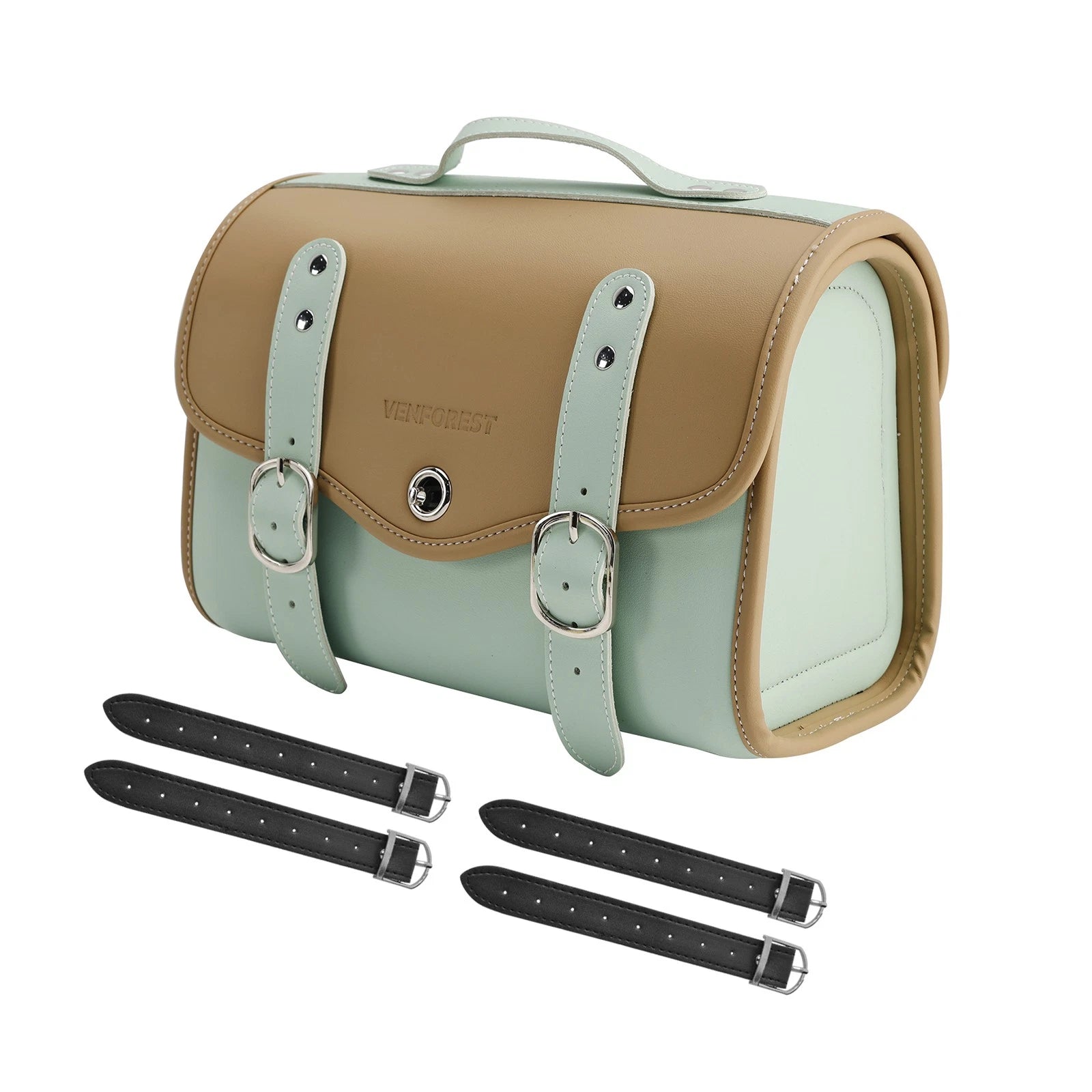 Side Saddlebag Tail Bag for Motorbike (Color Matching Green)