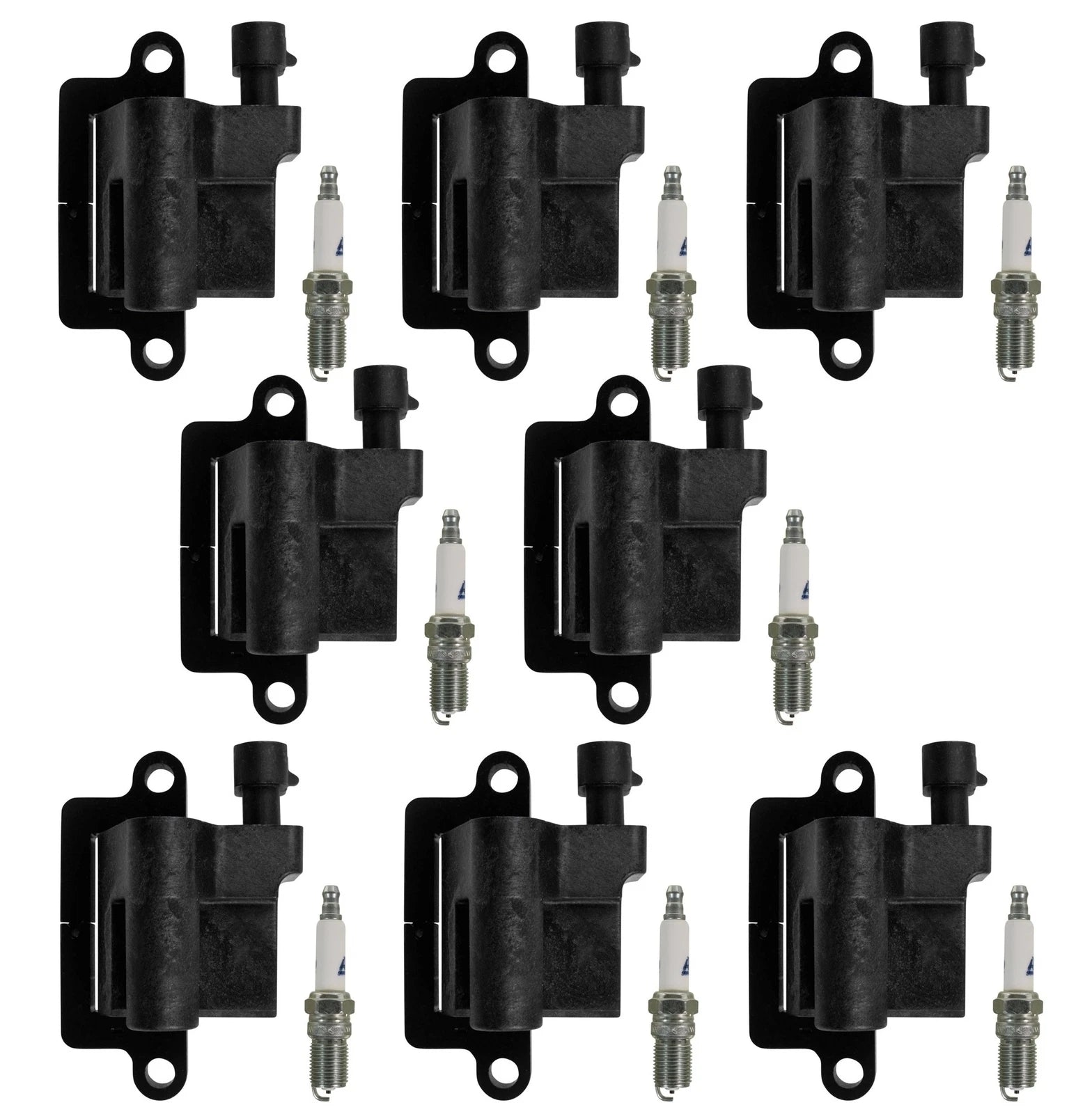 Set of 8 Ignition Coils & 8 Spark Plugs for Chevy Silverado 3500 (2001–2007)