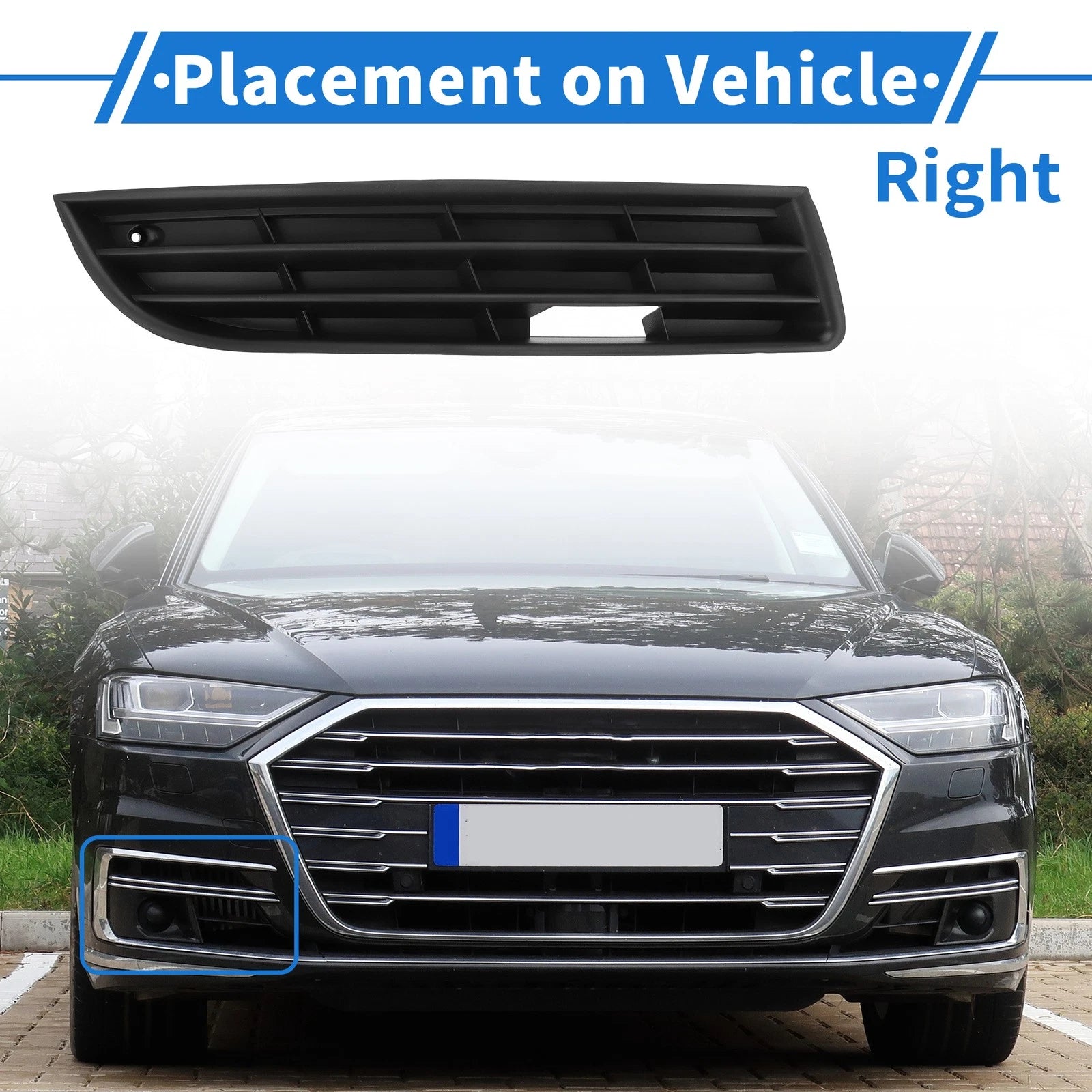1 Pc Fog Light Grill for Volkswagen Passat (2007–2011) No. 3C0853666