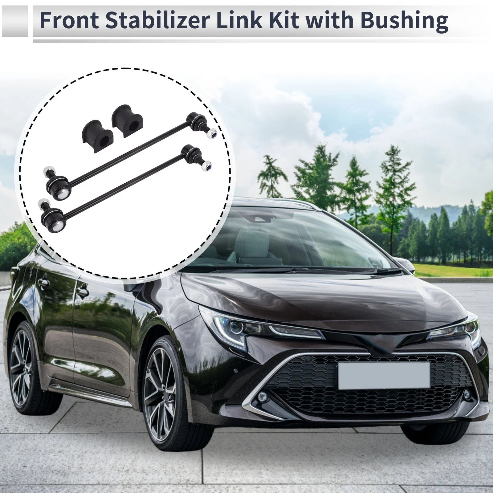 Set of 2 Front Stabilizer Bar Links with Bushings for Toyota Matrix (2003–2014) No.K80230