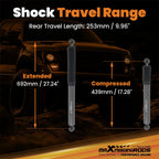 Heavy Duty Twin-Tube Shocks for Ram 1500 4WD (2011–2018) Rear 0-3" Lifted Pair