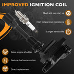 2X Ignition Coil Pack & Spark Plug Wire Set for Mazda Protege (2001-2005)