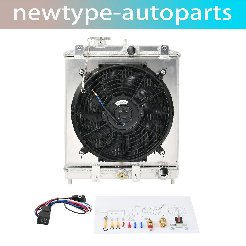 2 Row Aluminum Radiator Shroud Fan Relay for Honda Civic EK EG (1992–2000)