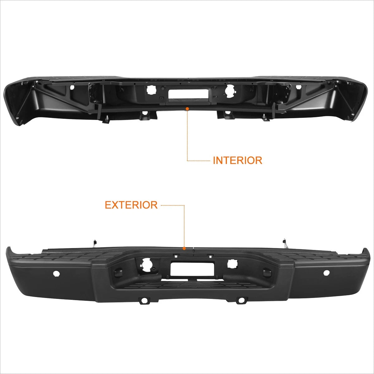 Rear Step Pad Bumper for Silverado/Sierra 1500 (2007–2013) w/ Parking Sensor Holes