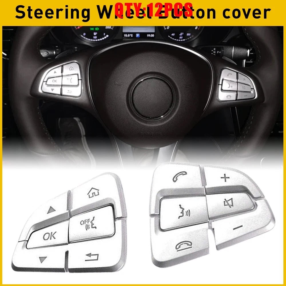 Steering Wheel Button Cover Trim for Mercedes C-Class GLC (2015–2020)