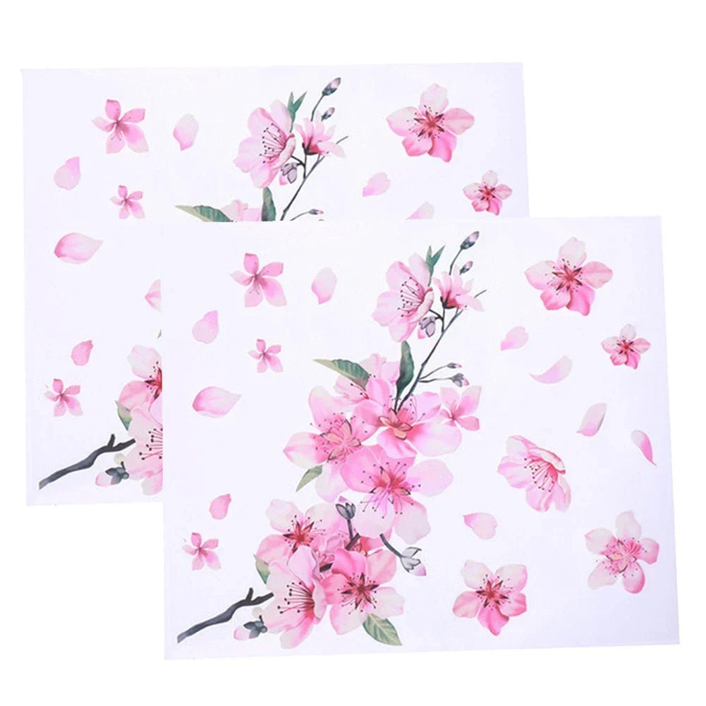 2 x Car Sticker Cherry Blossom Vinyl Scratches Car Decoration