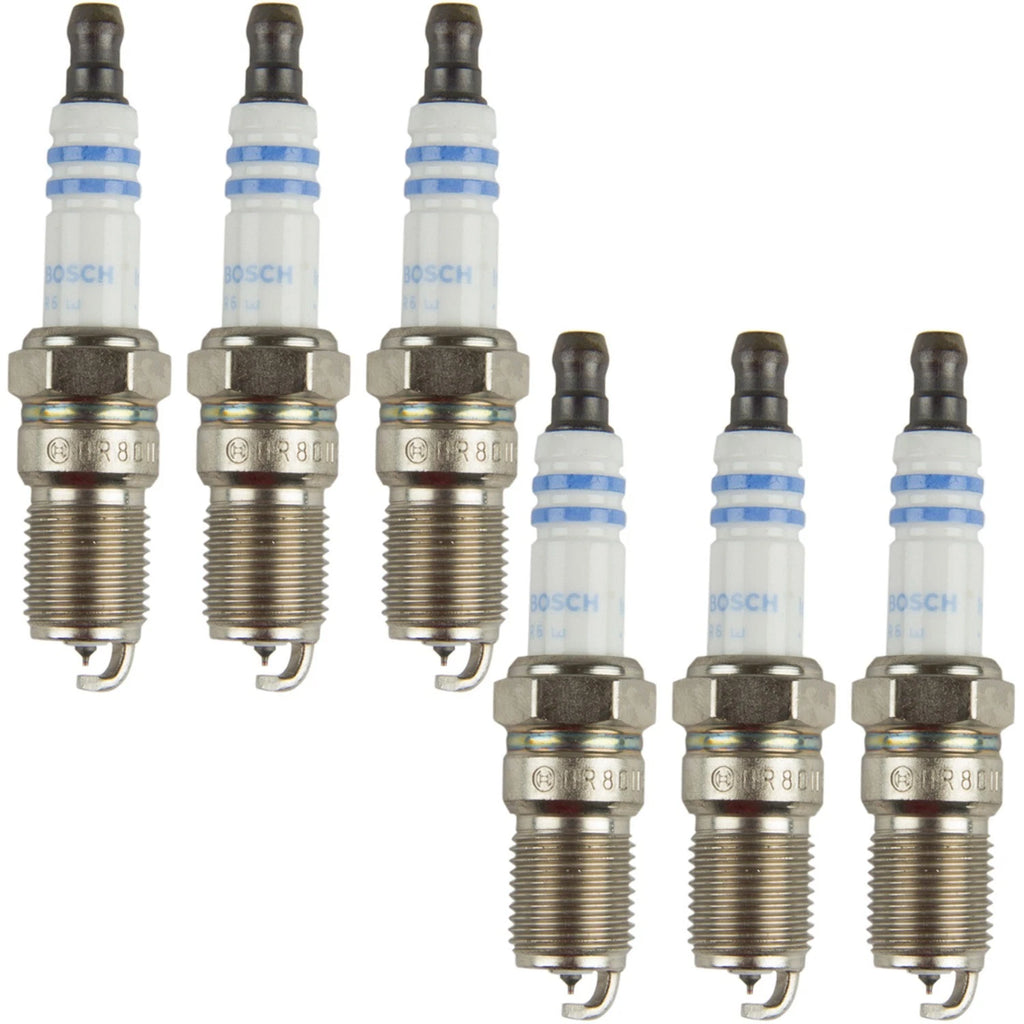 Set of 6 Bosch OE Fine Wire Double Iridium Spark Plugs for Buick Ford V6 Mercedes L6