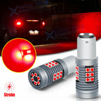 LED Red Flashing Strobe Bulbs for Tail Brake Stop Lamp for Safety Alert (—)