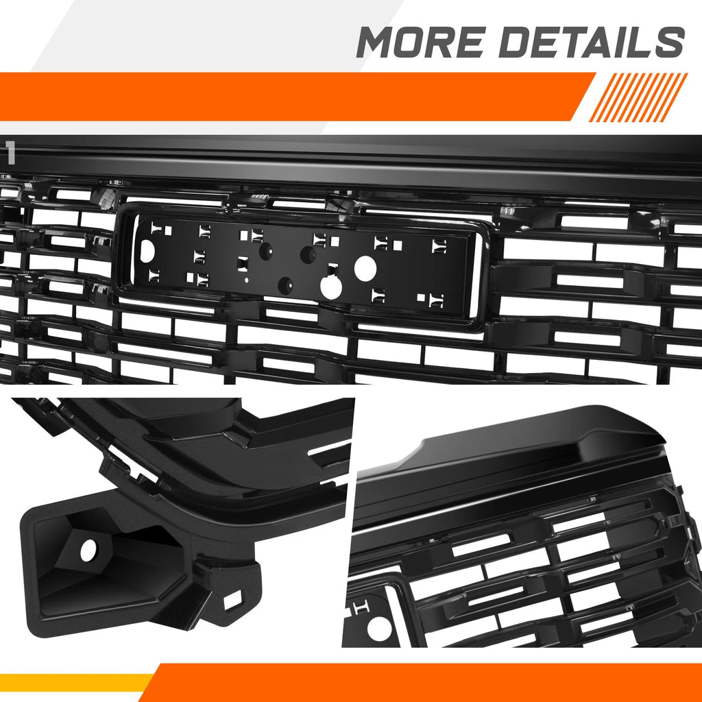 Matte Black Denali Style Mesh Front Grille for GMC Sierra 1500 (2022–2025)