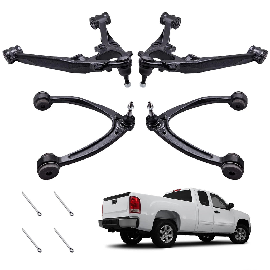 4X Front Upper Lower Control Arms for Chevy Silverado Sierra 1500 Yukon (2007–2015)