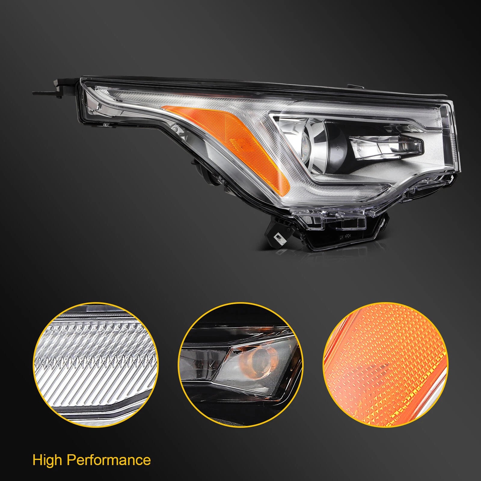 Right Passenger Side Headlight Assembly for GMC Acadia (2017–2019) LED DRL