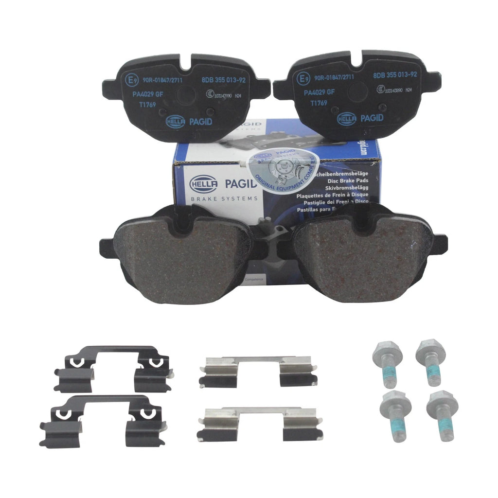 Set of 4 Hella Rear Low-Metallic Brake Pads for BMW F10 I12 F25 F26 E89