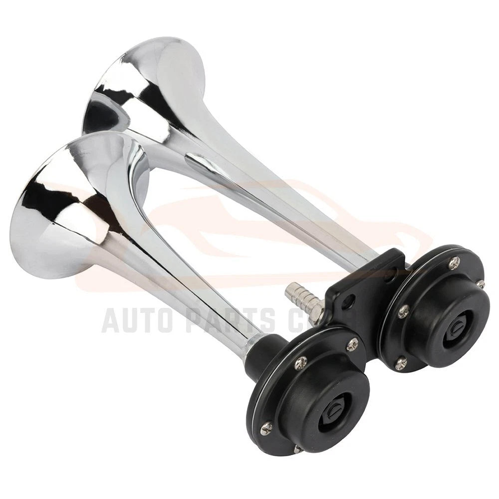 Dual Trumpet Air Horn Compressor Kit for Truck Boat (Train)