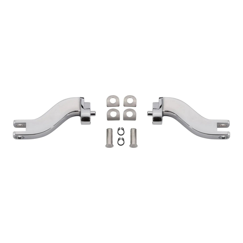 Rear Passenger Foot Peg Mounts for Harley Touring (1993-2025) Black/Chrome