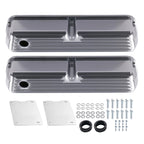 Finned Tall Polished Valve Covers for Ford 289 302 351W (1962–1985)
