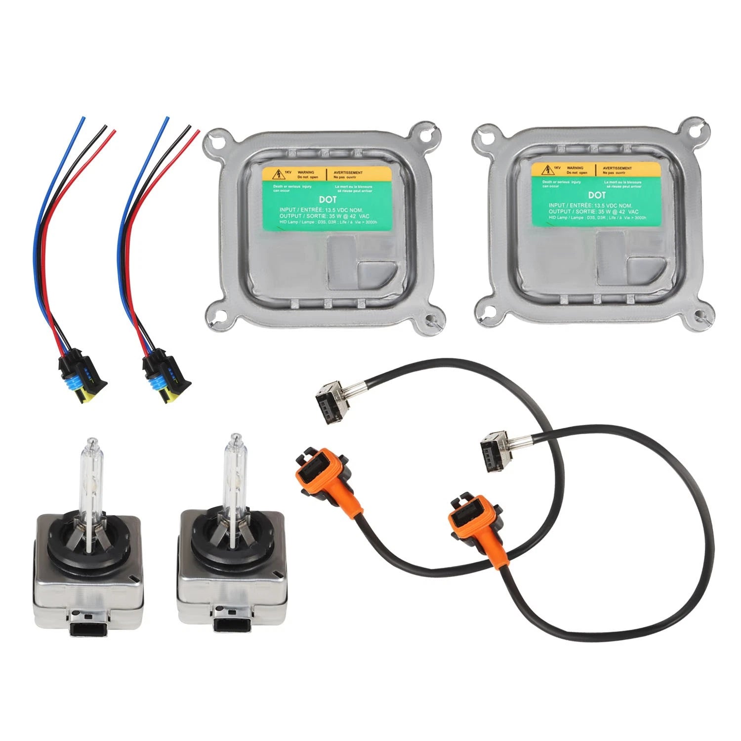 2Pcs Xenon Ballast HID D3S Bulb Wire Kit Control Unit for Ford Flex (2009–2019)