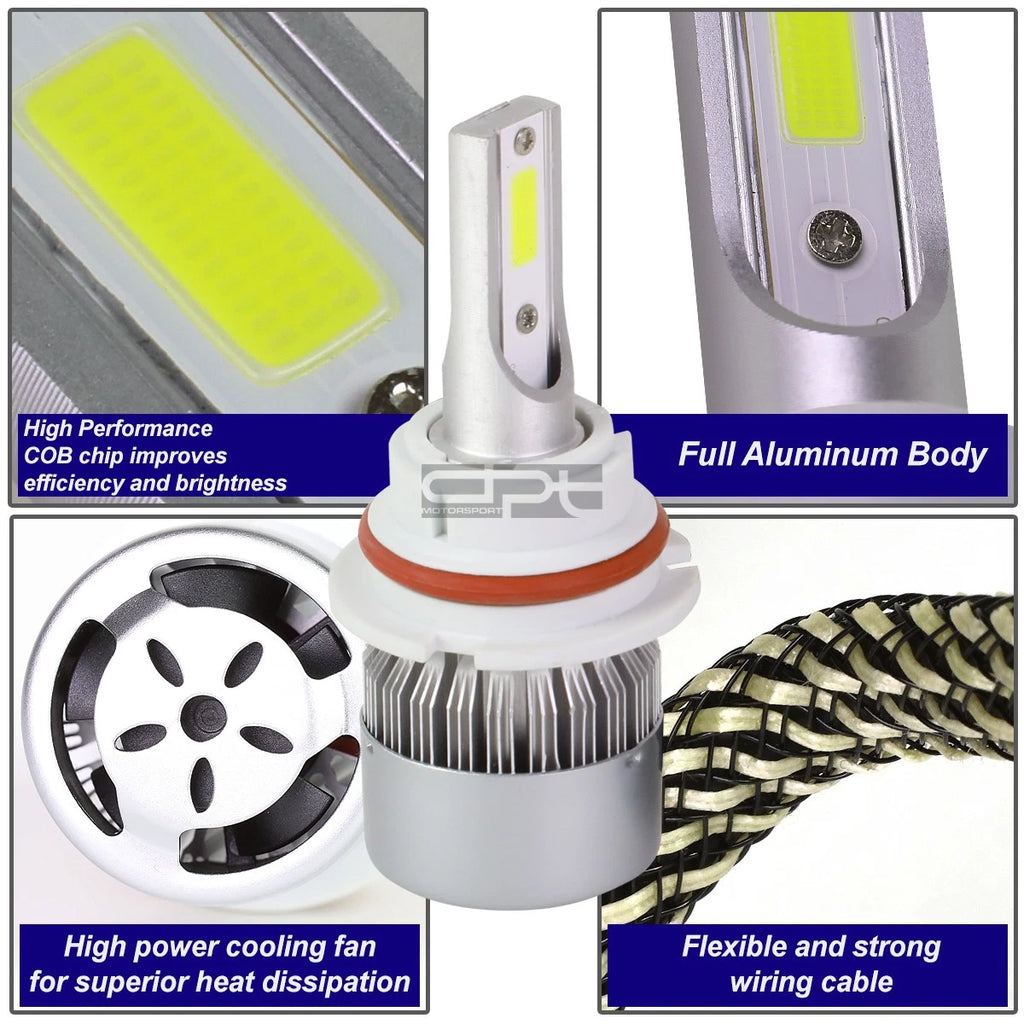 Set of 2 6000K 9004 LED Headlight Bulbs for High/Low Beam