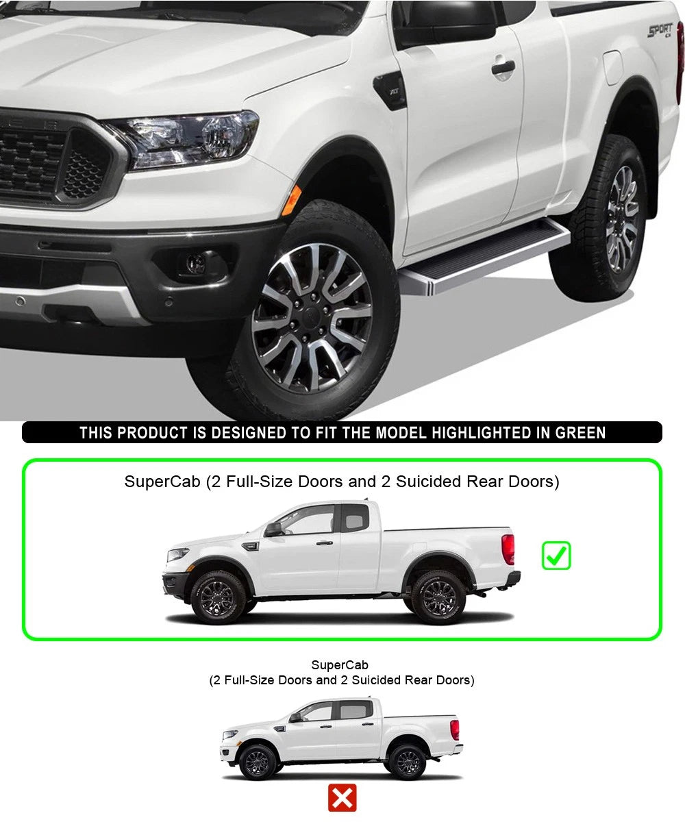 iBoard Running Boards for Ford Ranger Super Cab (2019-2023)