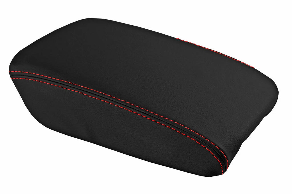 Leather Console Lid Armrest Cover for Acura TL (1999–2003) Red Stitch