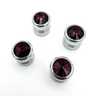 Valve Stem Caps Chrome Purple Diamond Replacement for Car Truck ATV (Set of 4)