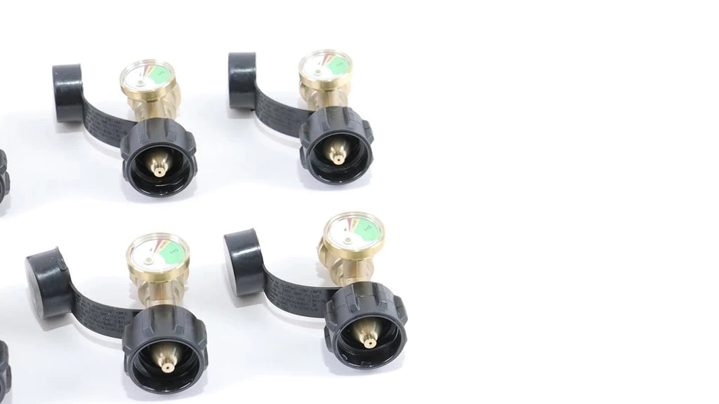 6PCS Gas Tank Copper Adapter for Propane with Pressure Gauge