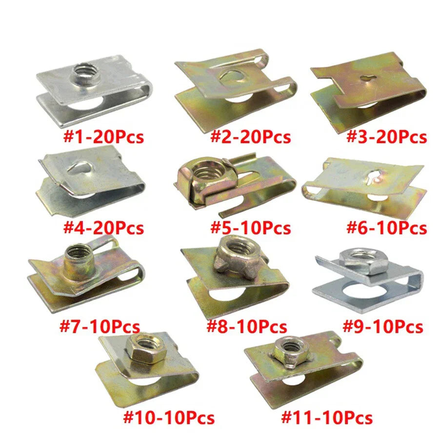 150Pcs Universal Fender Bumper Door Panel Trim Retainer Fasteners