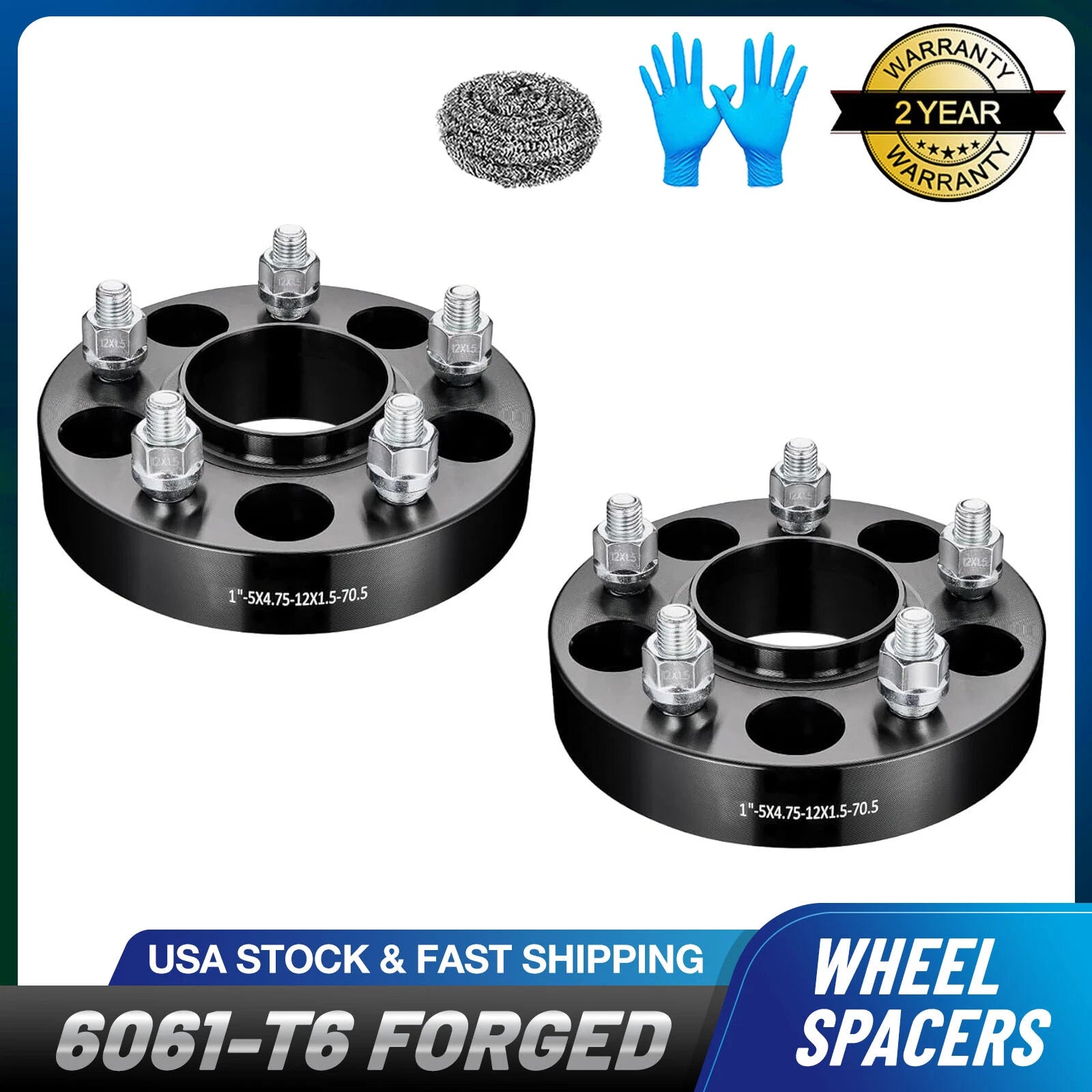 2X 1 Inch 5x4.75 Wheel Spacers Hubcentric M12x1.5 for Chevy S10 GMC Pontiac (1994–2004)